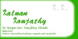 kalman komjathy business card