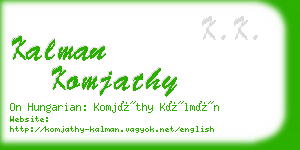 kalman komjathy business card